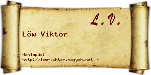 Löw Viktor névjegykártya